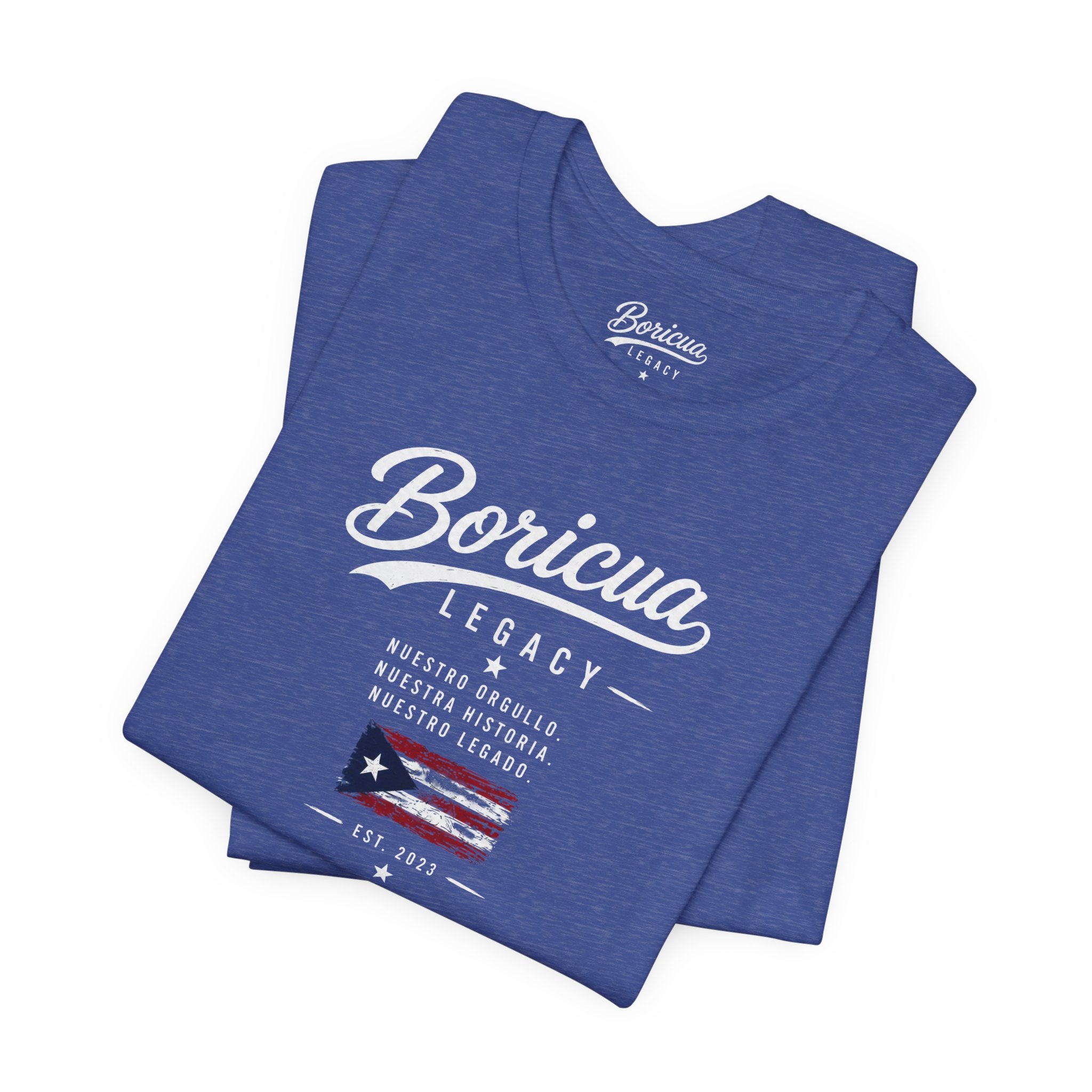 Boricua Legacy T-Shirt — Puerto Rican Pride Tee with Flag and Spanish Motto