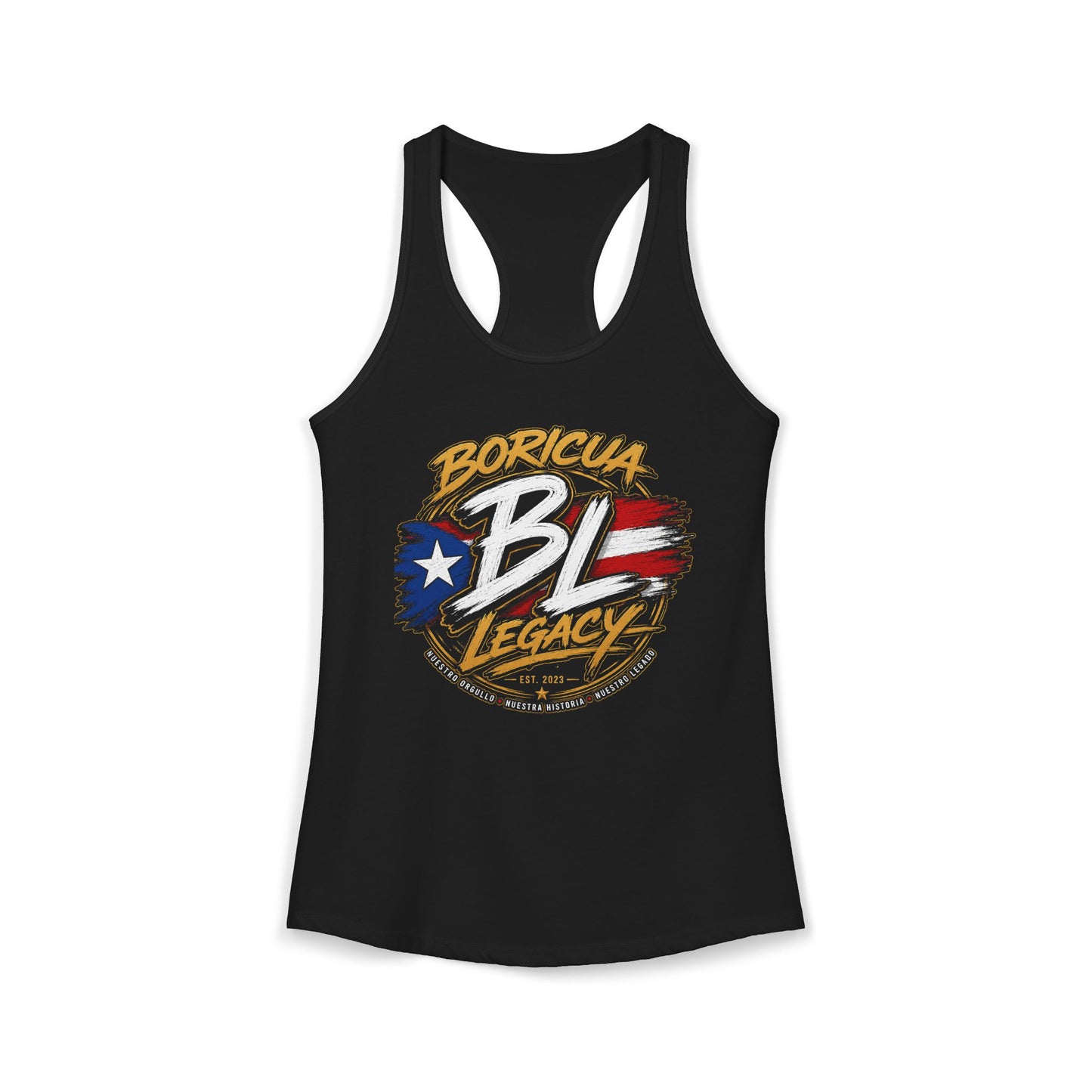 La Boricua — Women's Racerback Tank — Boricua Legacy Puerto Rican apparel