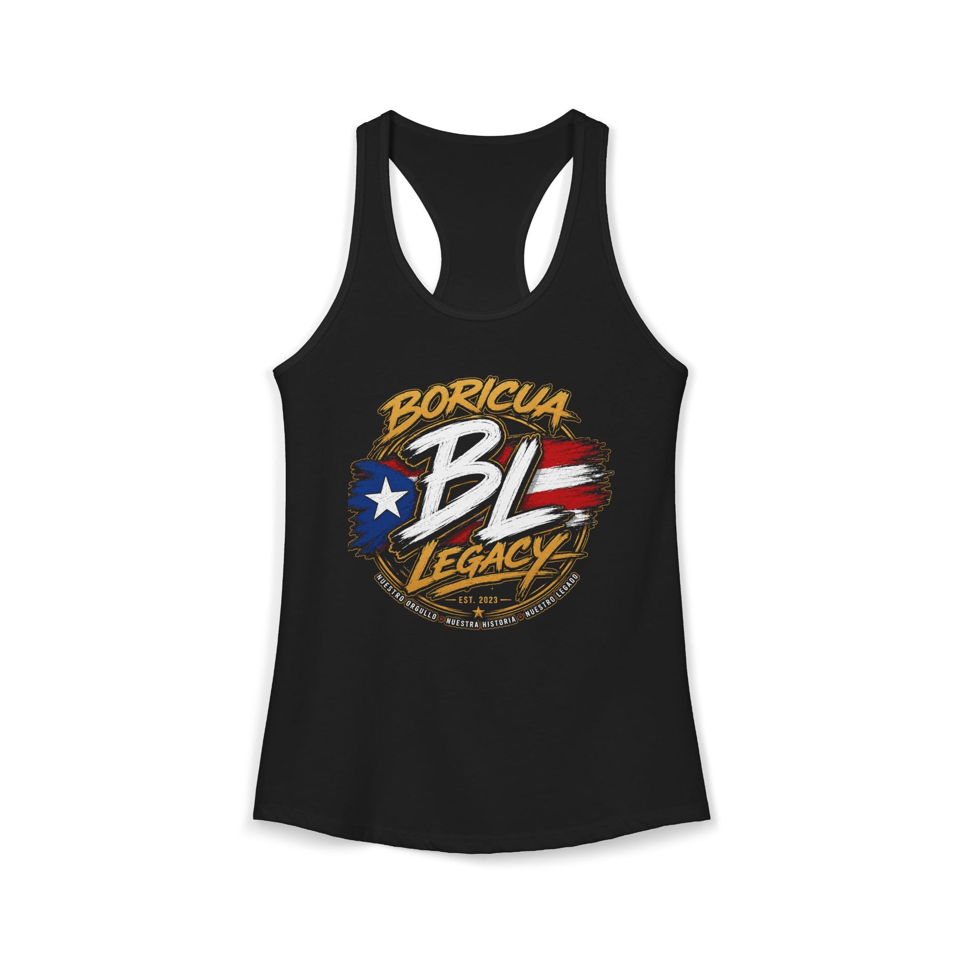 La Boricua — Women's Racerback Tank — Boricua Legacy Puerto Rican apparel