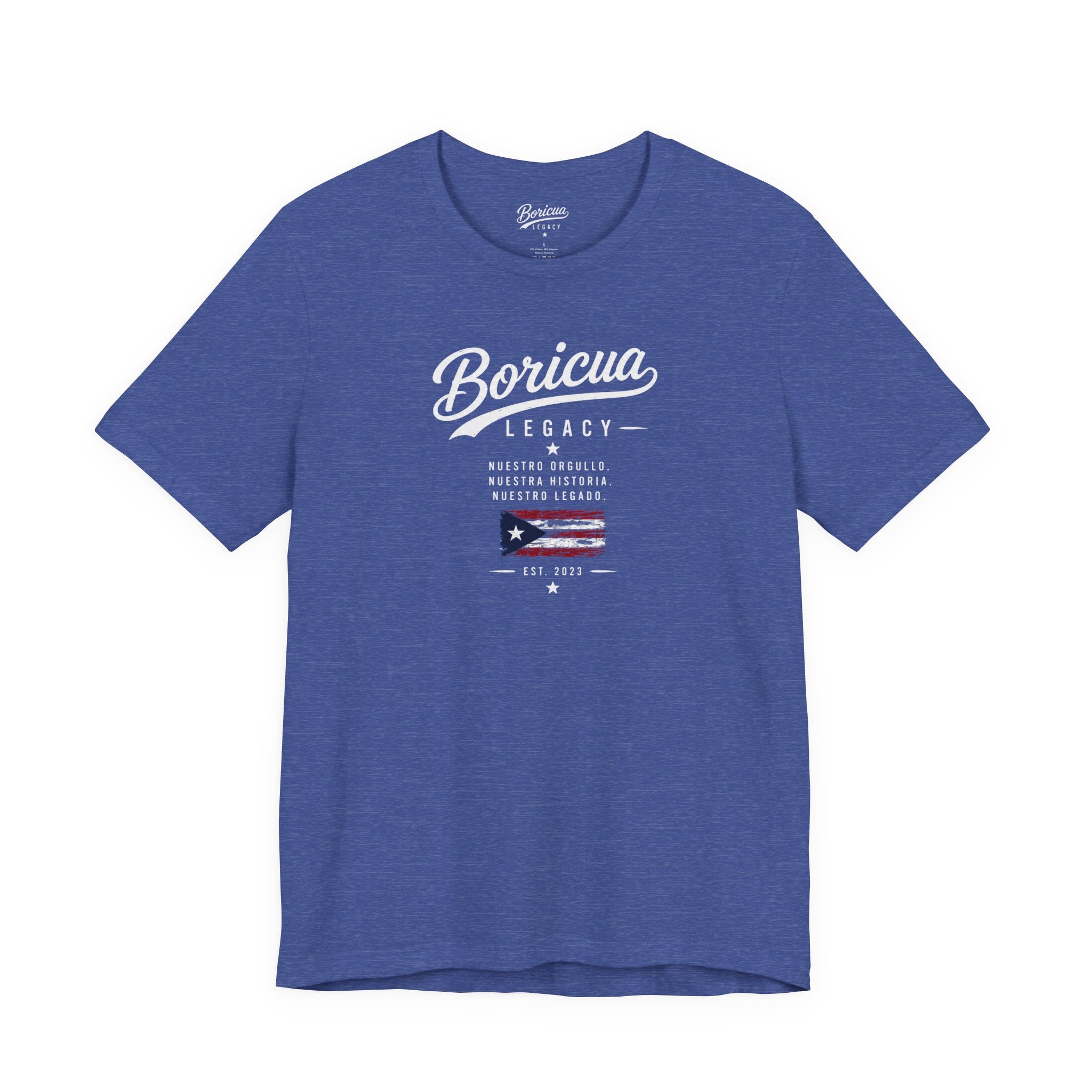 Boricua Legacy T-Shirt — Puerto Rican Pride Tee with Flag and Spanish Motto