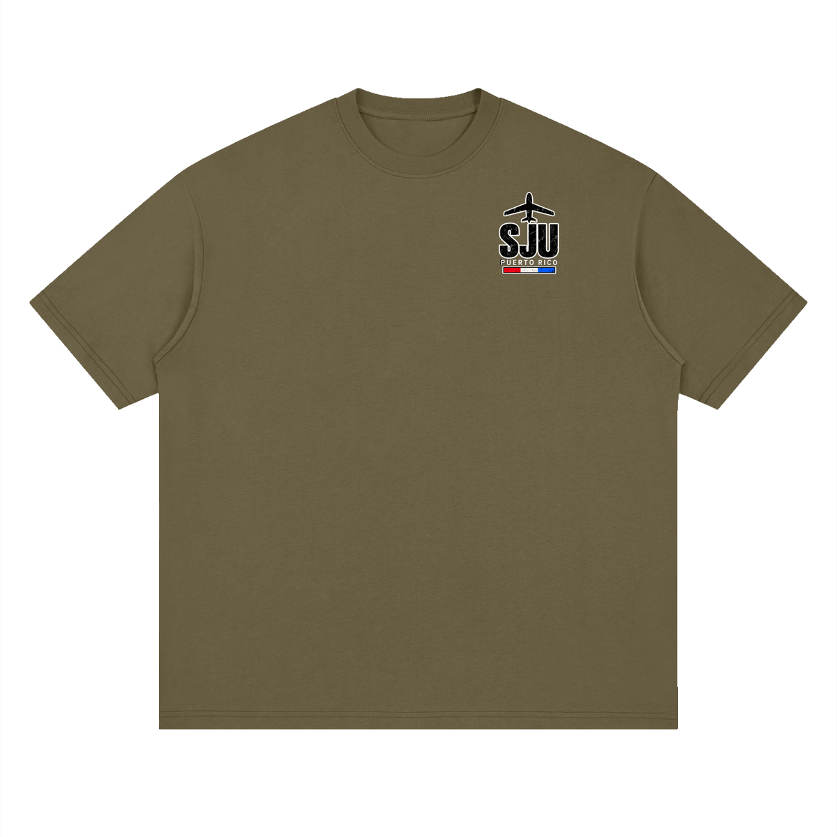 SJU Tee (Olive) – Boricua Legacy Puerto Rican apparel product photo