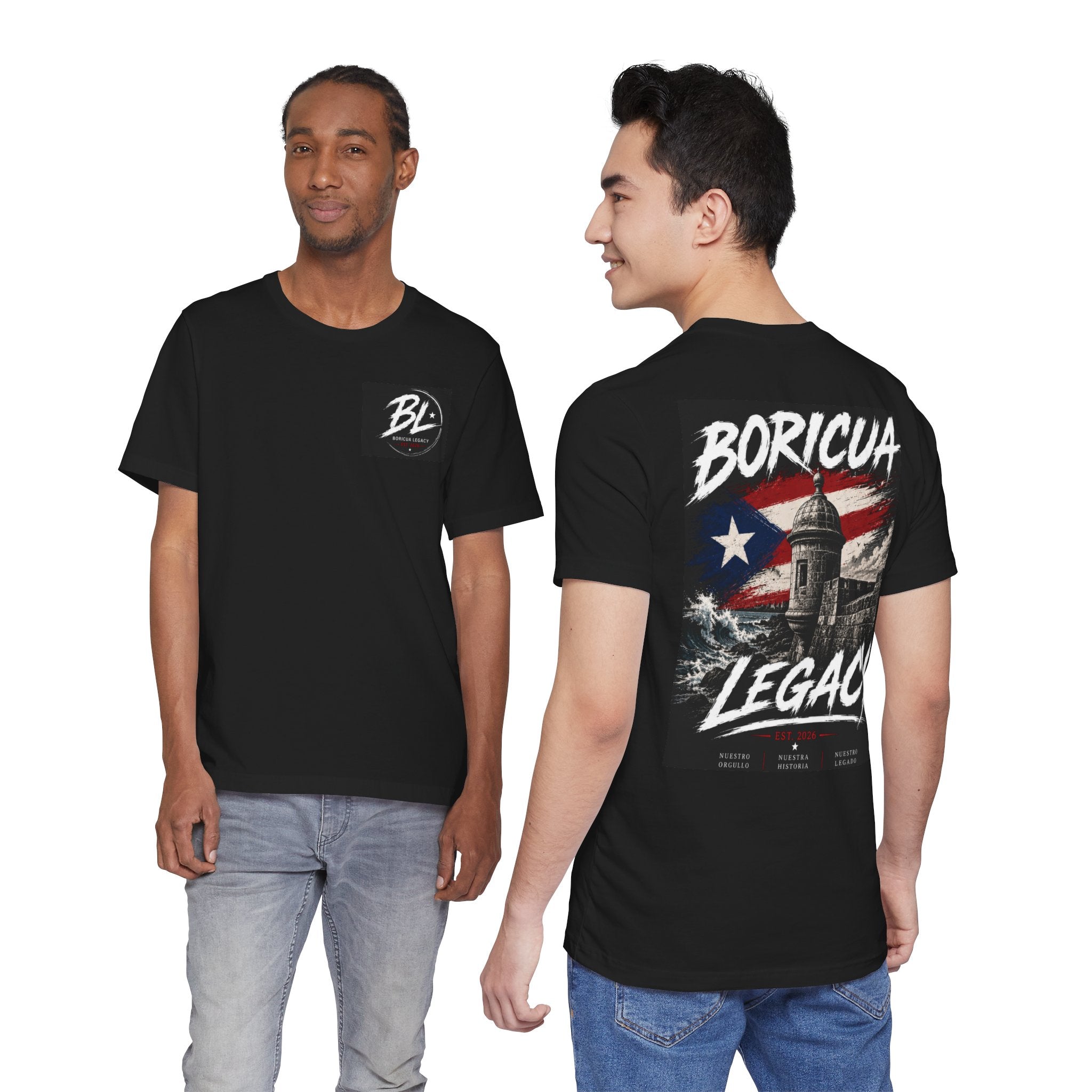Boricua Legacy T‑Shirt — Puerto Rico Flag Castillo Graphic Tee
