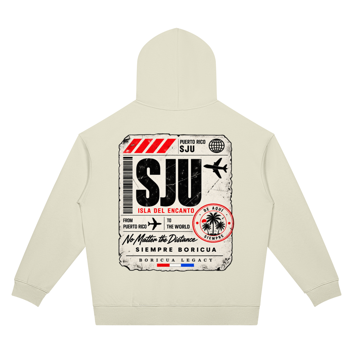SJU Hoodie (Bone) – Boricua Legacy Puerto Rican apparel product photo