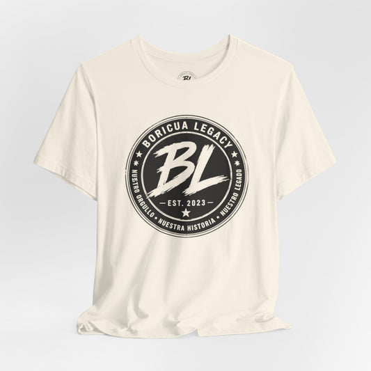 El Clásico — Boricua Legacy B&W Logo Tee — Boricua Legacy Puerto Rican apparel