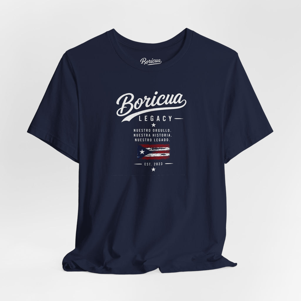 Boricua Legacy T-Shirt — Puerto Rican Pride Tee with Flag and Spanish Motto