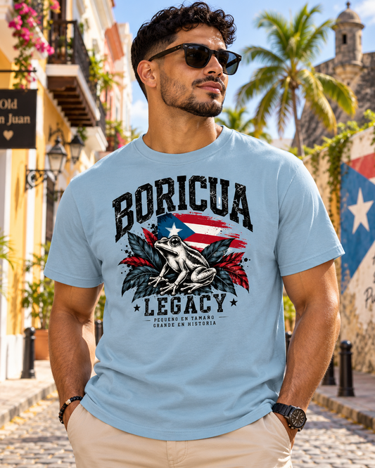 Garita Tee (Old San Juan) – model wearing Boricua Legacy Puerto Rican streetwear