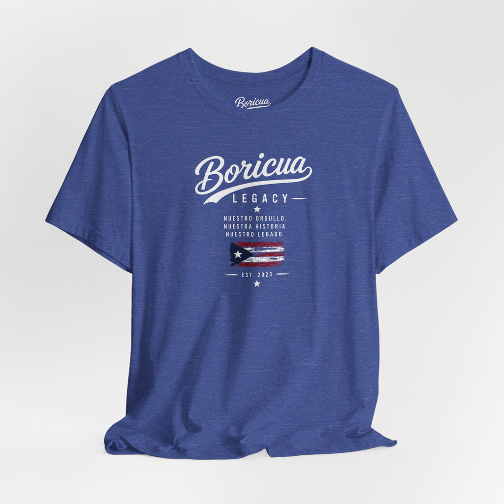 Boricua Legacy T-Shirt — Puerto Rican Pride Tee with Flag and Spanish Motto