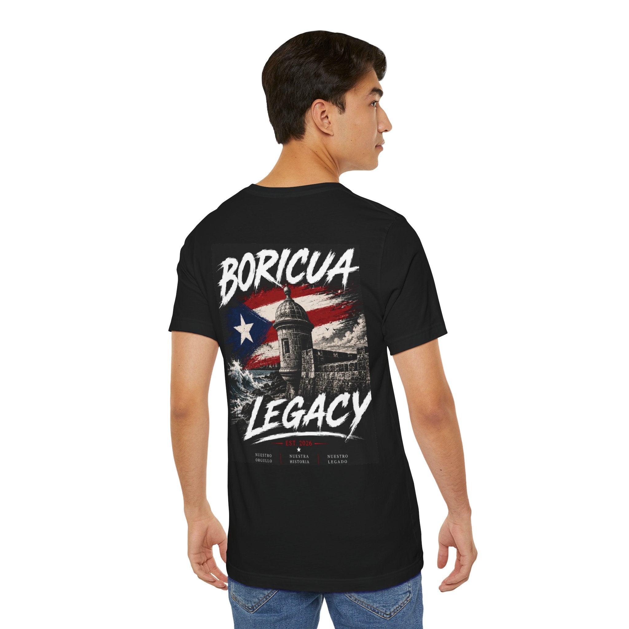 Boricua Legacy T‑Shirt — Puerto Rico Flag Castillo Graphic Tee