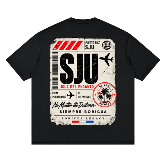 SJU Tee (Black) – Boricua Legacy Puerto Rican apparel product photo