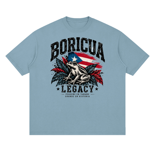 Garita sentry box of Old San Juan on a Rain Washed oversized drop-shoulder t-shirt, front view.
