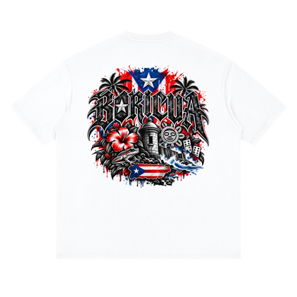 Back print of the flor de maga tee in Lucent White.