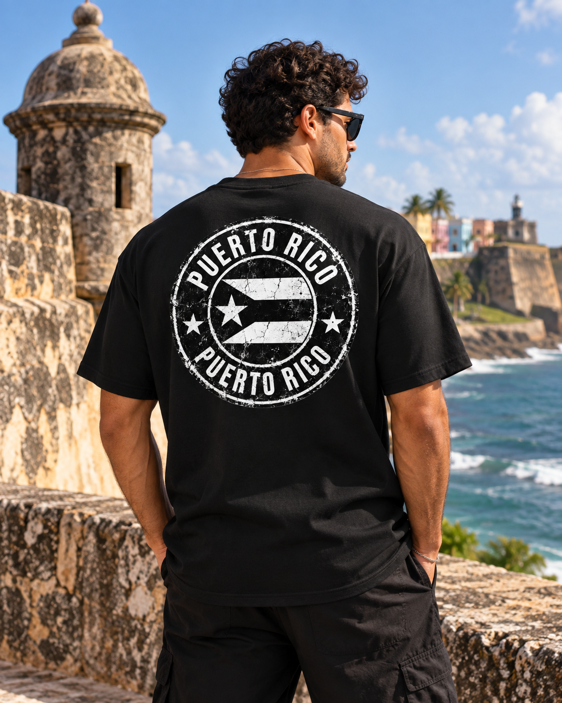 Weathered Flag Tee – Boricua Legacy Puerto Rican apparel product photo